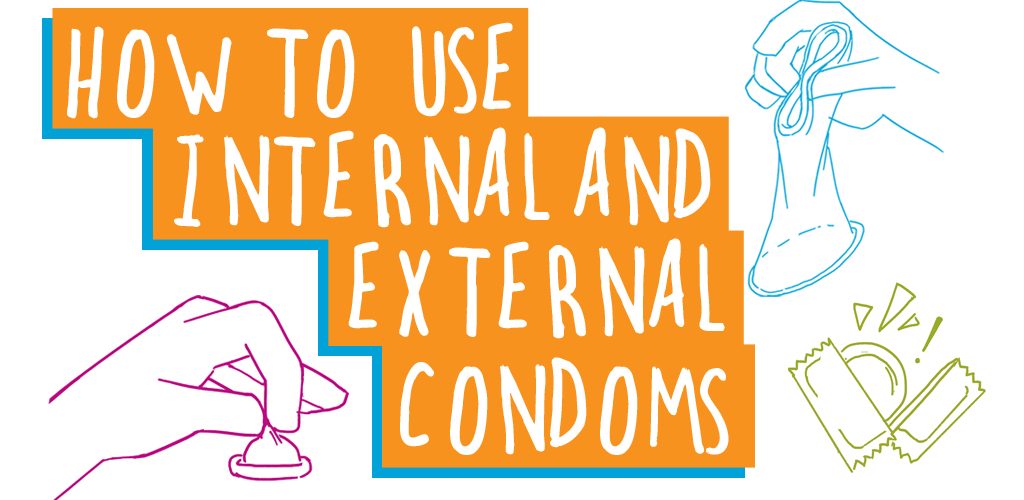 Title image for guide on using internal and external condoms
