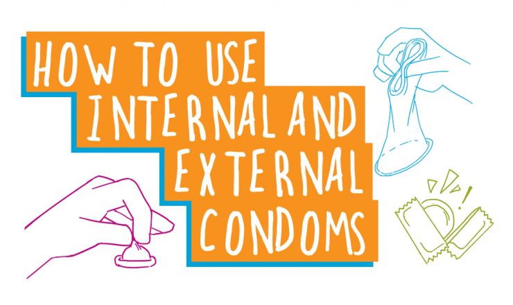 Title image for guide on using internal and external condoms