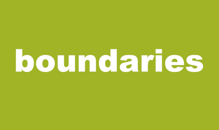 White text reading "Boundaries" on top of a green background.